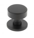 Smooth As Silk Nero Door Knob Set on Round Rose (BUR102MB)